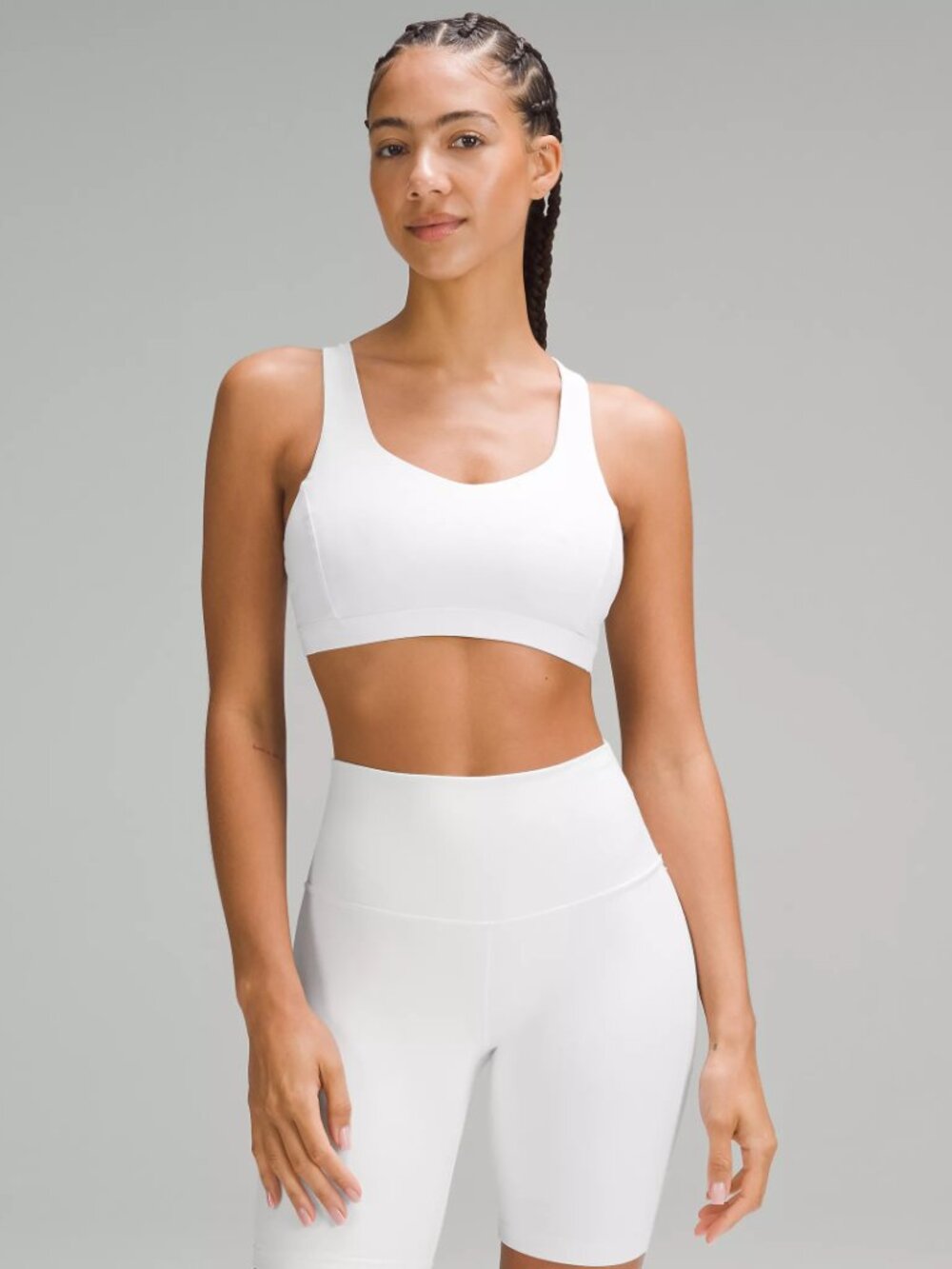 NWOT Lululemon Free to Be Serene Longline Bra Light Support C/D Cup White Size 8